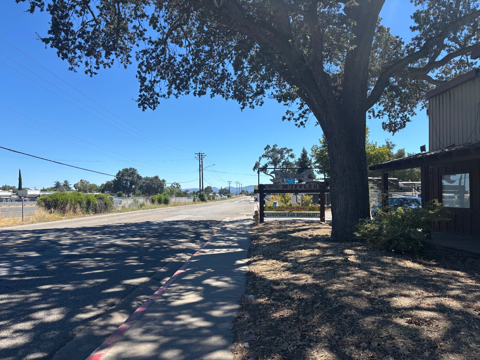 LTP Auto Body roadside sign on Theatre Drive in Paso Robles